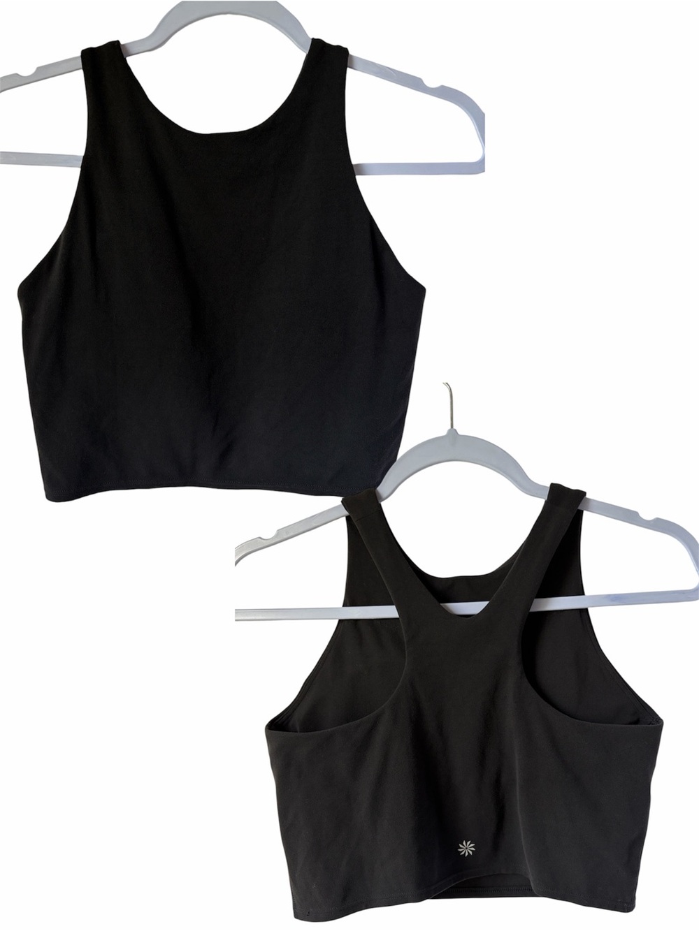 Athleta Conscious Crop Bra A-C Black High Neck Racerback Size S